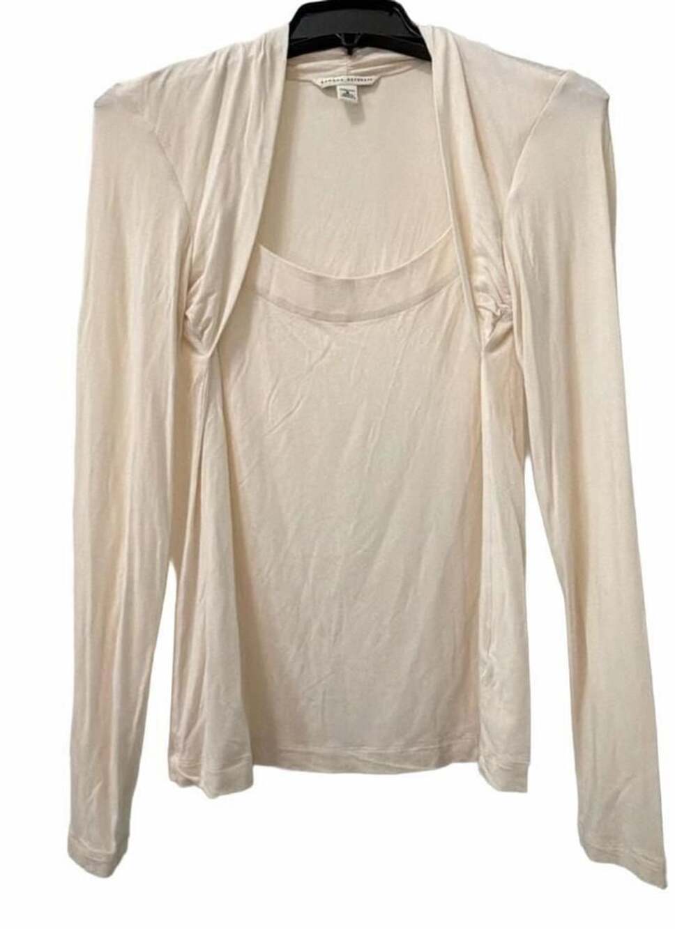 Banana Republic Top Size M Ivory Long Sleeve Modal